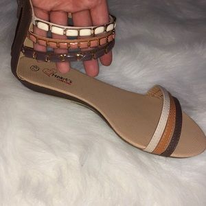 Cute brown wrap around sandals